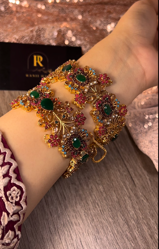 RAINA GOLD PLATED BANGLE SET